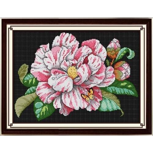 The Beatiful Flower With Butterfly Chinese Cross Stitch Kits Ecological Cotton Stamped 11CT DIY Gift Wedding Decoration For Home