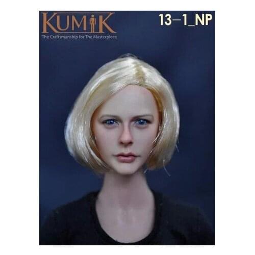 KUMIK 13-1_NP Korean handmade square hair female head sculptures Moritz super kill female Avril children for action figures