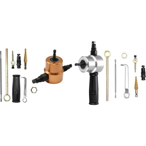 Double Head Sheet Nibble Metal Nibbler Saw Cutter 360 Degree Adjustable Drill Attachment Cutting Tool