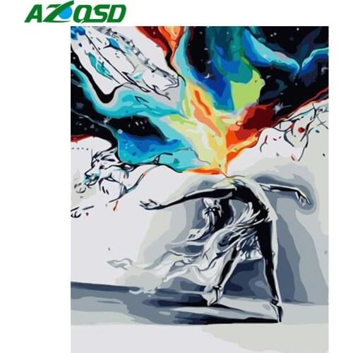 AZQSD Unframe Paint By Numbers Portrait Abstract Art DIY Coloring By Numbers Dancer Drawing On Canvas Handpainted Gift