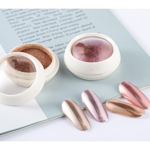 6 Colors a Set Mirror Laser Nail Glitter Solid Powders Rose Gold Aurora Effect Nail Art Chrome Pigment Dust DIY Design Decor