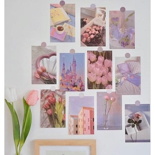 30Pcs Flower Aesthetic Pictures for Wall Collage Boho Style Collage Print Kits Teal Color Room Decorations for Girls