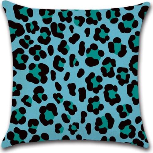 45x45cm New Leopard Pattern Linen Outdoor Lounge Cushion Cover Throw Pillow Cover Decoration