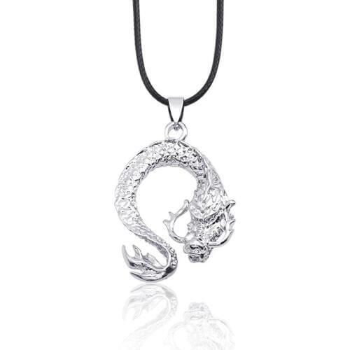 2019 New Arrival Flame Dragon Necklace Men Fashion Punk Dragon Pendant Titanium Steel Domineering Cool Jewelry Gifts