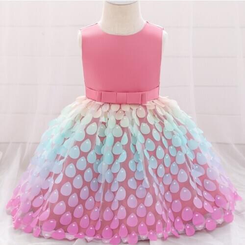 LZH Newborn Baby Girls Clothes Christmas Dress Infant Princess Dress Lace Colorful Sequins Baby Girls Wedding Party Ball Gown