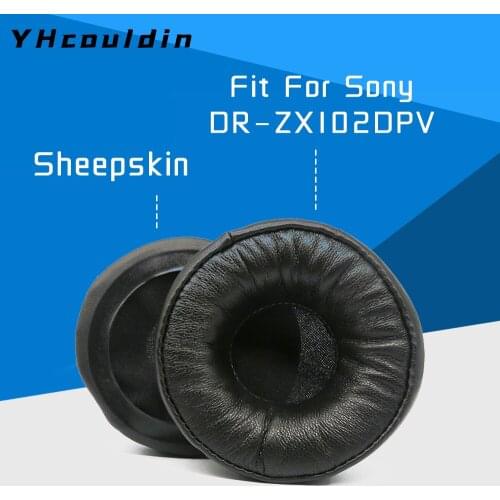 Sheepskin Earpads for Sony DR ZX102DPV Headphone Accessaries Replacemnt Ear Cushions Pads Genuine Real Leather Memory Foam