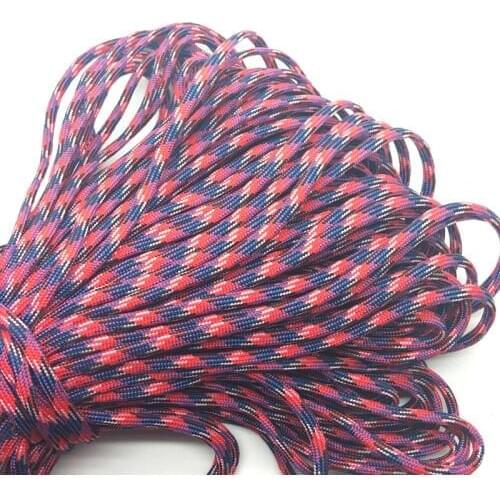 10yards/Lot Mix color Paracord Bracelets Rope 7 Strand Parachute Cord CAMPING HiKING Red+Blue+White