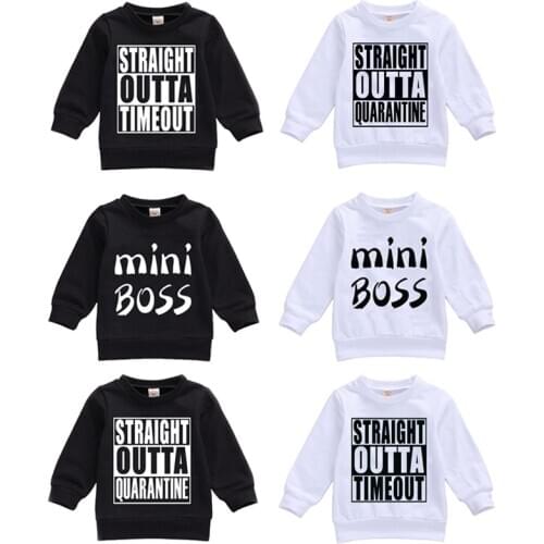Lioraitiin 0-24M Newbon Toddler Boy Girl Casual Sweater Cotton Letter Print Hemmed Hem Cuff Basic Long Sleeve Top Spring Fall