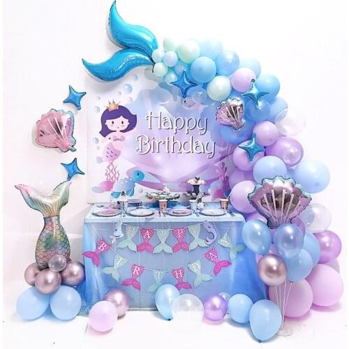New Mermaid theme party decoration latex balloon set atmosphere scene layout props