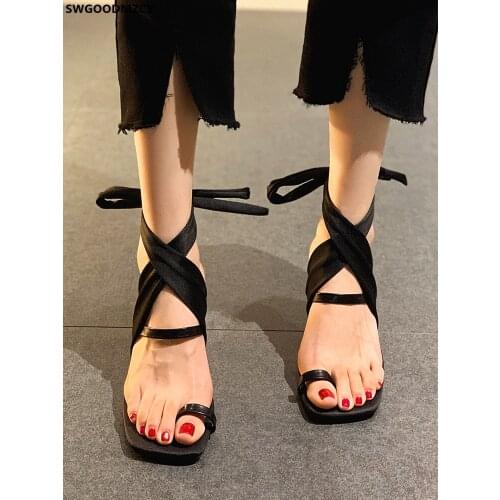 Sandals Women Summer 2021 Square Toe Heels Ladies Shoes and Sandals Pumps Women Shoes High Heels Sandals Women Zapatos De Mujer