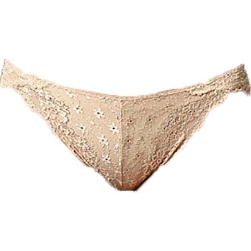 Sexy Women Solid Color Low Rise Lace Hollow Out Briefs Hip Lift Underwear Panty