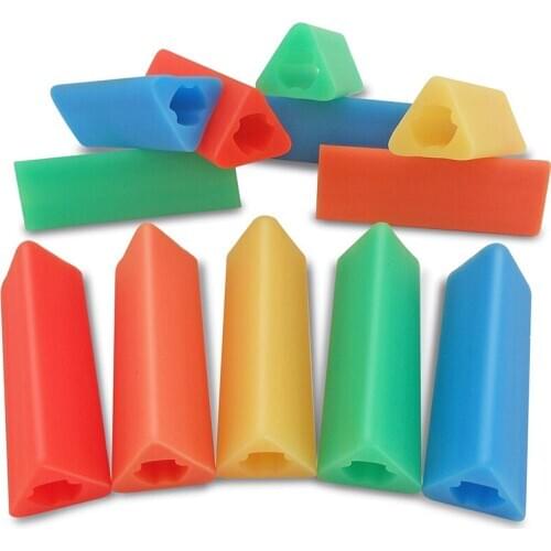 Silicone Triangle Pencil Grips Triangular Grippers Pen Topper Chewable Teethers Sensory Toy