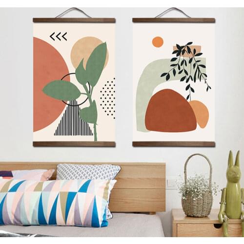 Nordic canvas canvas and posters painting Decorative Picture Canvas Painting poster Wall Art with wood hanging scrolls