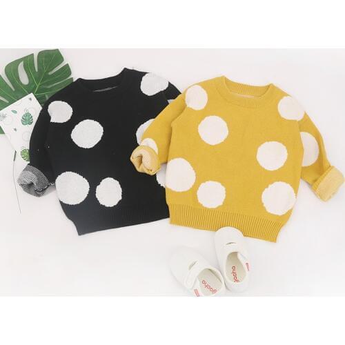 Fashion Children Baby Sweaters Dot Boys Sweaters Winter Girls Sweaters Knit Kids Pullover Casual Boys Clothing 0-5 Years
