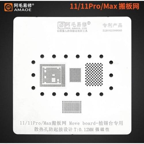 BGA reballing stencil Template for iphone 7 8 X XS 11 11PRO/Max A10 /A11/A12/ A13 CPU baseband CPU NAND Wifi chip