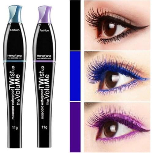 1PCS Quick-drying Colorful Mascara Waterproof Lengthens Eye Lash Curling Maskara Volume 4D Silk Fiber Eyelash Mascara Cosmetics