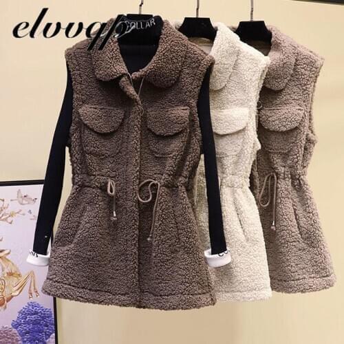 Lambswool Waistcoat Womens Autumn Winter New 2020 Fur One-piece Vest Waistcoat Outer Wear Lamb Long Velvet Vest Jacket Lu1578