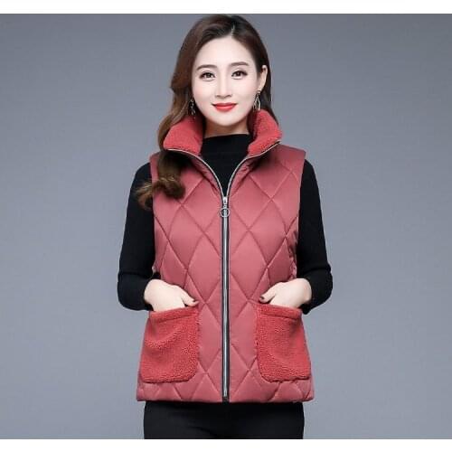 New Arrival 2021 Spring Autumn Women Vest Cotton-padded Short Waistcoat Plus Size Sleeveless Outwear Female Casual Parka Mujer