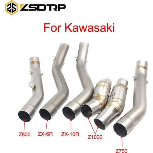 ZSDTRP For Kawasaki ZX10R ZX6R Z750 Z800 Z1000 Motorcycle Exhaust Muffler Middle Pipe Link Pipe Slip-on