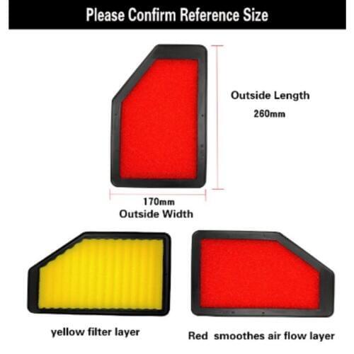 1Pcs Car Air Filter High Flow Air Filter Auto Super Hybrid Air Filters for HONDA CRV CR-V 2.0L 2007-2011 ( match KN 33-2961 )