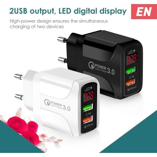 2 USB Digital Display Five v4 Was Electric. 5.1A Europe and the United States Rules of Intelligent Mobile Phone Charging Cros