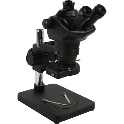 2020 Black High Quality 8X-50X Industrial Lab Simul-focal Continuous Zoom Stereo Trinocular Microscope For PCB Soldering Repair