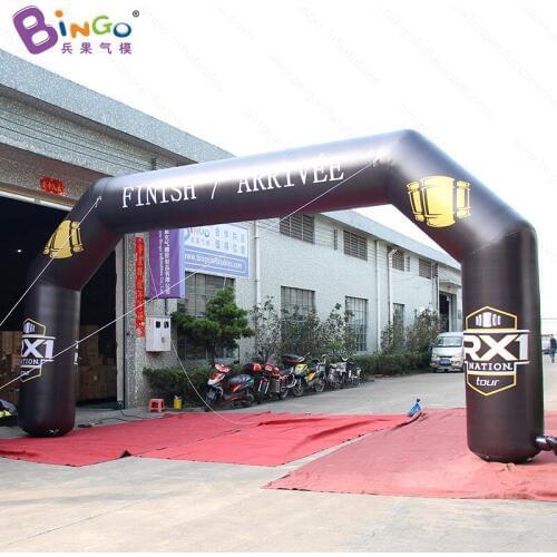 8X4 meters digital printing black inflatable arch / inflatable door / inflatable finish line arch toys