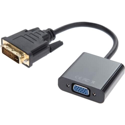 Ativo DVI-D 24 + 1 pinos Macho para VGA 15Pin Feminino HDTV Monitor Conector do adaptador de Cabo para PC Placa De Video De 1080