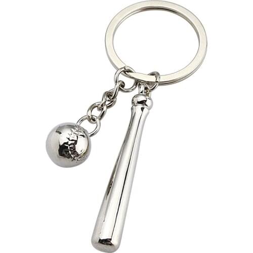 FREE SHIPPING 100pcs/lot 2021 Newest Metal Baseball Keychains Baseball Sports Keyrings Souvenir Gifts