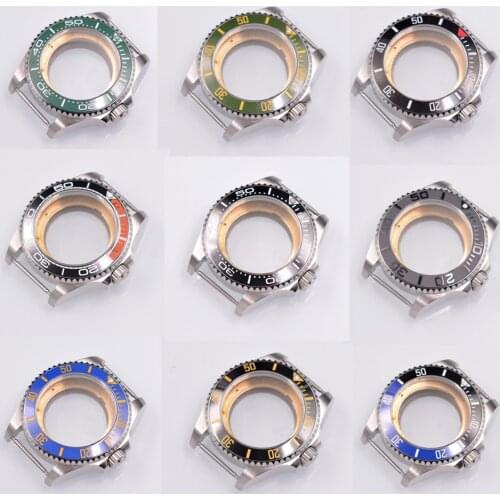 43mm Watch Case Fit NH35 NH36 NH35A ETA 2836 2824 Miyota 8215 DG2813 ST1612 movement Ceramic bezel Solid steel Sapphire glass