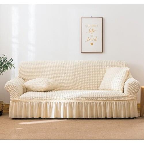 2021 New Bubble Gauze Skirt Lace Style Sofa Cover Slipcovers Stretch Sofa Covers for Living Room Elastic Couch Chair Cover Sofa