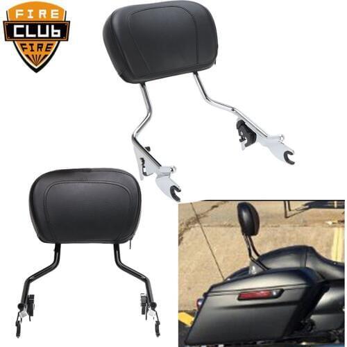 For Harley Touring Road King Street Glide FLHR FLHX FLHT FLTR 2009-2019 Motorcycle Detachable Sissy Bar Passenger Backrest W/Pad