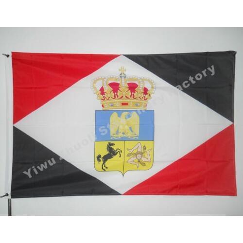 Italy Kingdom Of Naples (1808) Flag 150X90cm (3x5FT) 120g 100D Polyester Double Stitched High Quality Banner Free Shipping
