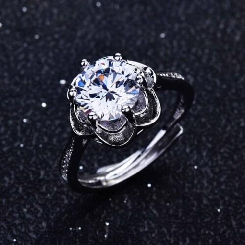 Fine Flower Jewelry Making For Women Wedding Ring Creative Statement Engagement Luxury Rings With AAA Cubic Zirconia Couple Gift