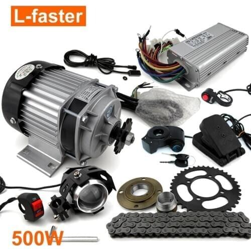 48V 500W Trishaw Bike Electric Brushless Motor Kit With Gear Reduction Motor And Gas Pedal Accelerator Power Key Lock