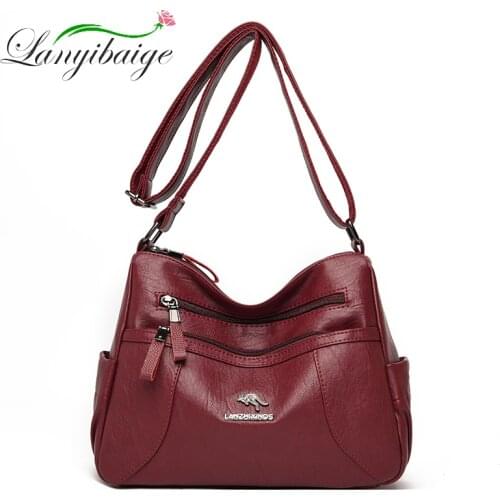 Small Female Bag Fashion Shoulder Pack Women 2021 Frosted PU Leather Hand Packet Solid Color Clamshell Lady Messenger Bags