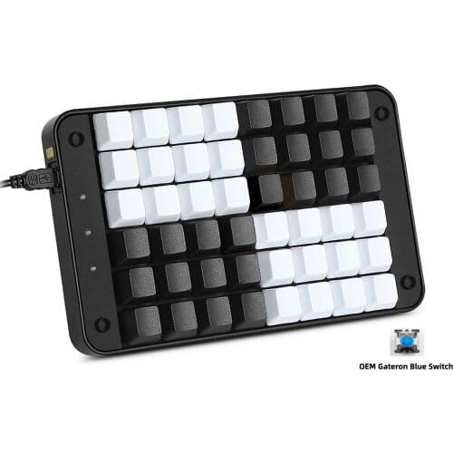 Single-Handed Mechanical Keyboard All 48 Programmable Keys Tools Keypad with OEM Gateron Blue Switch for Gamers/Cashier/Designer