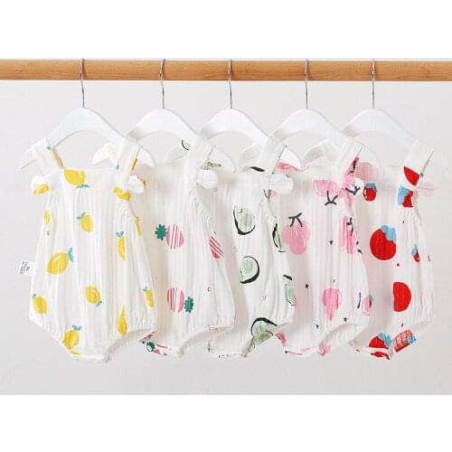 Cute Sling Baby Girl Clothes Bodysuit For Newborns Summer Clothes Bodysuit For Infants Baby Jumpsuit Soft Cotton Romper Clothing