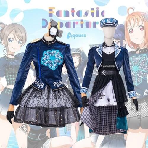 LoveLive!Sunshine Aqours Fantasic Departure Takami Chika Sakurauchi Riko Cosplay Costumes Women Cute Dancing Dress Custom Made
