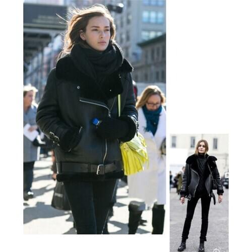 Natural Soft Faux Fur Lined Coats Women Russian Winter Warm Woman Faux Fur Leather Coat Brand Automotive Fur Overcoats Lady A298