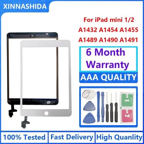 NEW For iPad Mini 2 A1489 A1490 A1491 mini 1 Touch Screen Digitizer + IC Chip Connector Flex With/No Button