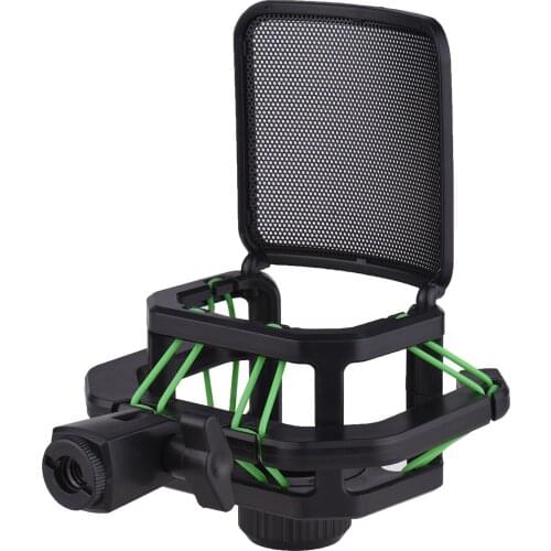 Plastic Microphone Shock Mount Anti-vibration Mic Holder Stand Metal Pop Filter Universal Screw Adapter for Diameter 23.5-24.5mm