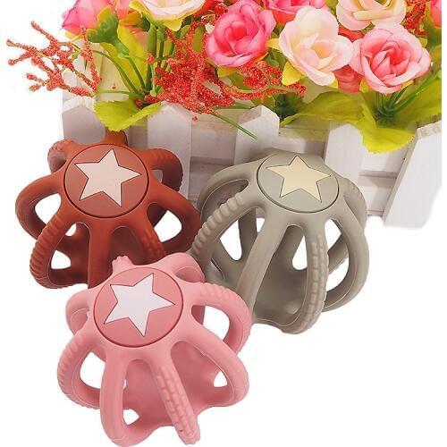 Chenkai 10PCS BPA Free Silicone Ball 3D Stereo Teethers Sensory Chewing Pacifier DIY Baby Necklace Pendant Teething Chewing Toys