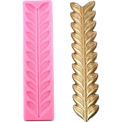 Leaf Relief Cupcake Topper Silicone Mold Cake Border Fondant Mould Cake Decorating Tools Candy Clay Chocolate Gumpaste Molds
