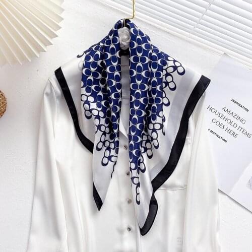 Summer Women Small Square Scarf 70x70cm Bohemia Printing Chiffon Silk Hair Tie Headbands Bandana Bag Neck Headscarf