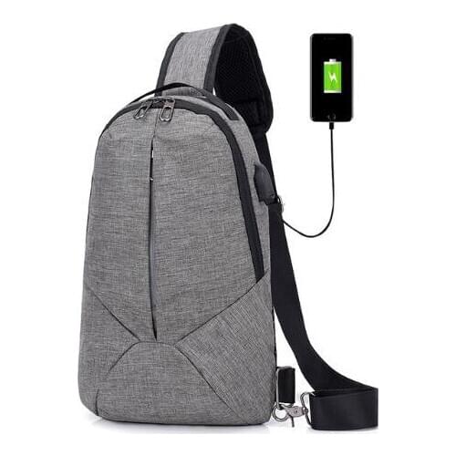 SOFIE Multifunction Crossbody Bags Men USB Charging Chest Pack Short Trip Messengers Chest Bag Water Repellent Shoulder Bag Male