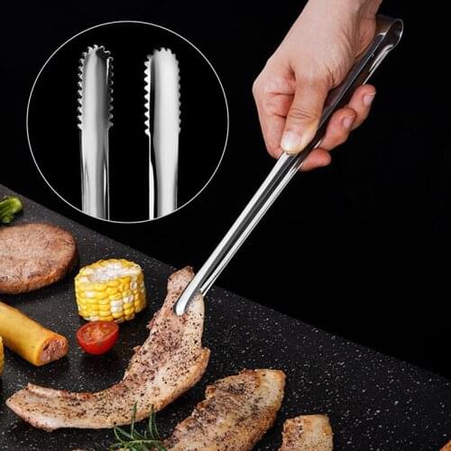 Hot Sale Stainless Steel BBQ Tongs Meat Food Clip Barbecue Tools Kitchen Accessories Cooking Tool Vegetable Clip Clamp Cake