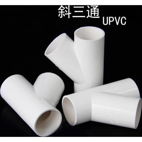 Standard PVC oblique t-connector 45 degree connector 45 degree diagonal connector 32mm 20mmY type connector 1Pcs