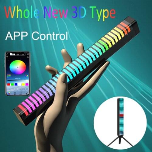 Sound Control 3D Display Pickup Rhythm Light RGB Music Ambient LED Night Light Bar APP Control Car Atmosphere Colorful Tube Lamp