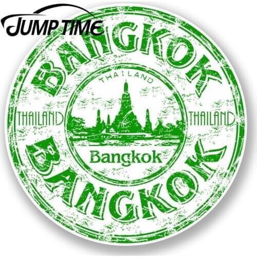 Jump Time for Bangkok Thailand Thai Vinyl Sticker Luggage Travel Tag Asia Label Decal Rear Windshield Waterproof Car Accessories